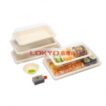 Compostable dispoable sushi tray