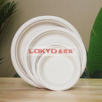 Biodegradable disposable round plates